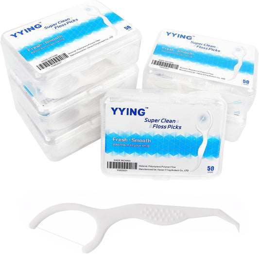 Dental Floss Picks 300 Count,Travel Floss Picks Extra Strong Flosser Professional Tooth Picks Flossers with Portable Case,Toothpicks Floss Sticks for Teeth Cleaning and Oral Care,Unscented