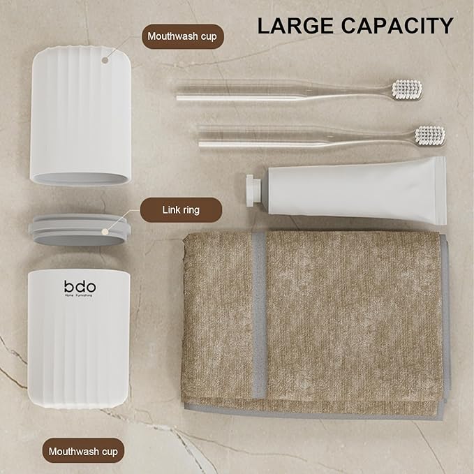 Toothbrush Travel Case Portable Toothbrush Holders with Cover Leakproof Toothbrush & Toothpaste Holder for Traveling School Camping Business Trip Bathroom