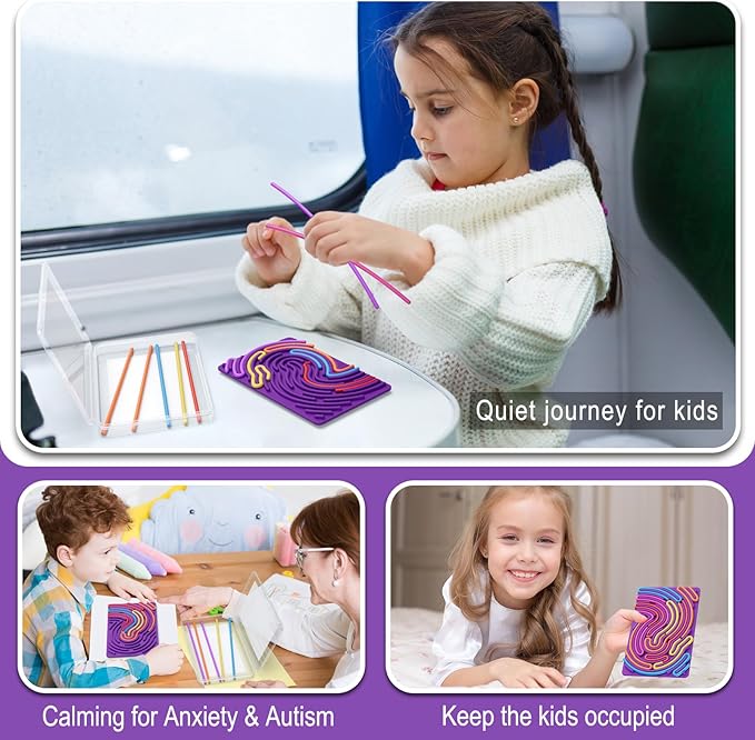 Sensory Fidget Toys for Kids Toddler Boys ,Sensory Activity Board for Stress Anxiety Autistic ADHD, Calm Down Travel Airplane Essentials Toys for 3+ Year Old, Stuffers Gifts for Teen Girls