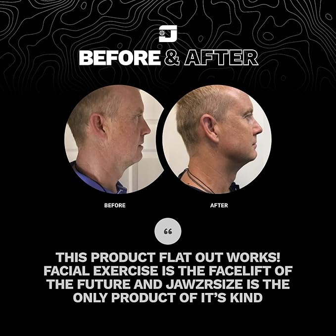 Jawzrsize Pop 'N Go Jaw, Face, and Neck Exerciser - Define Your Jawline, Slim and Tone Your Face, Look Younger and Healthier - Helps Reduce Stress and Cravings - Facial Exerciser