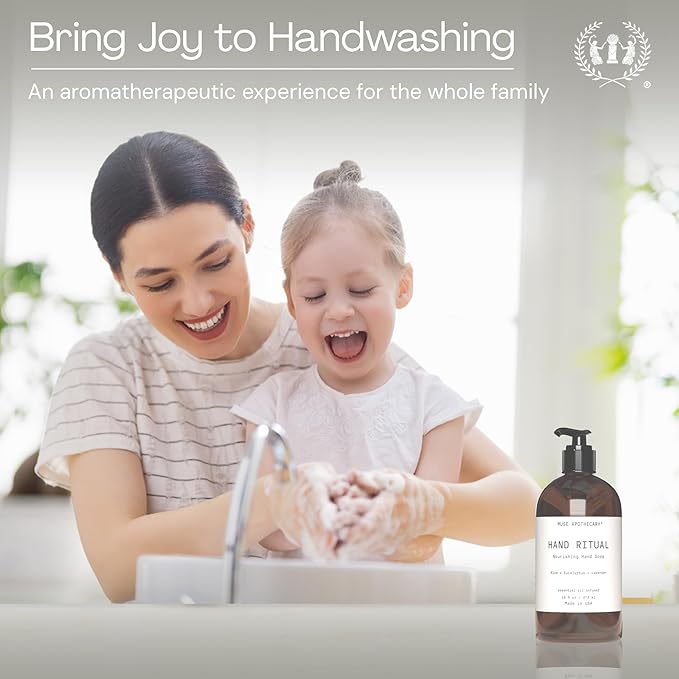 Muse Apothecary Hand Ritual - Aromatic and Nourishing Hand Soap, Infused with Natural Aromatherapy Essential Oils - USDA Certified Biobased - 16 oz, Fleur du Lavender, 2 Pack