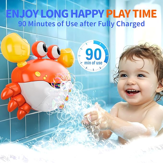 Bath Toys for Kids Ages 1-3: Bath Bubble Machine with 12 Music - Bath Toys Toddlers 2-4-8 Bathtub Bubble Maker - Bath Toy for Babies 12+ Months