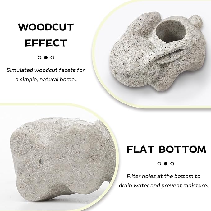 Cute Cartoon Toothbrush Stand, Mini Animal Single Tooth Brush Holder, Fun Resin Pen Pencil Holder for Bathroom Office Living Room Kitchen (Rabbit)