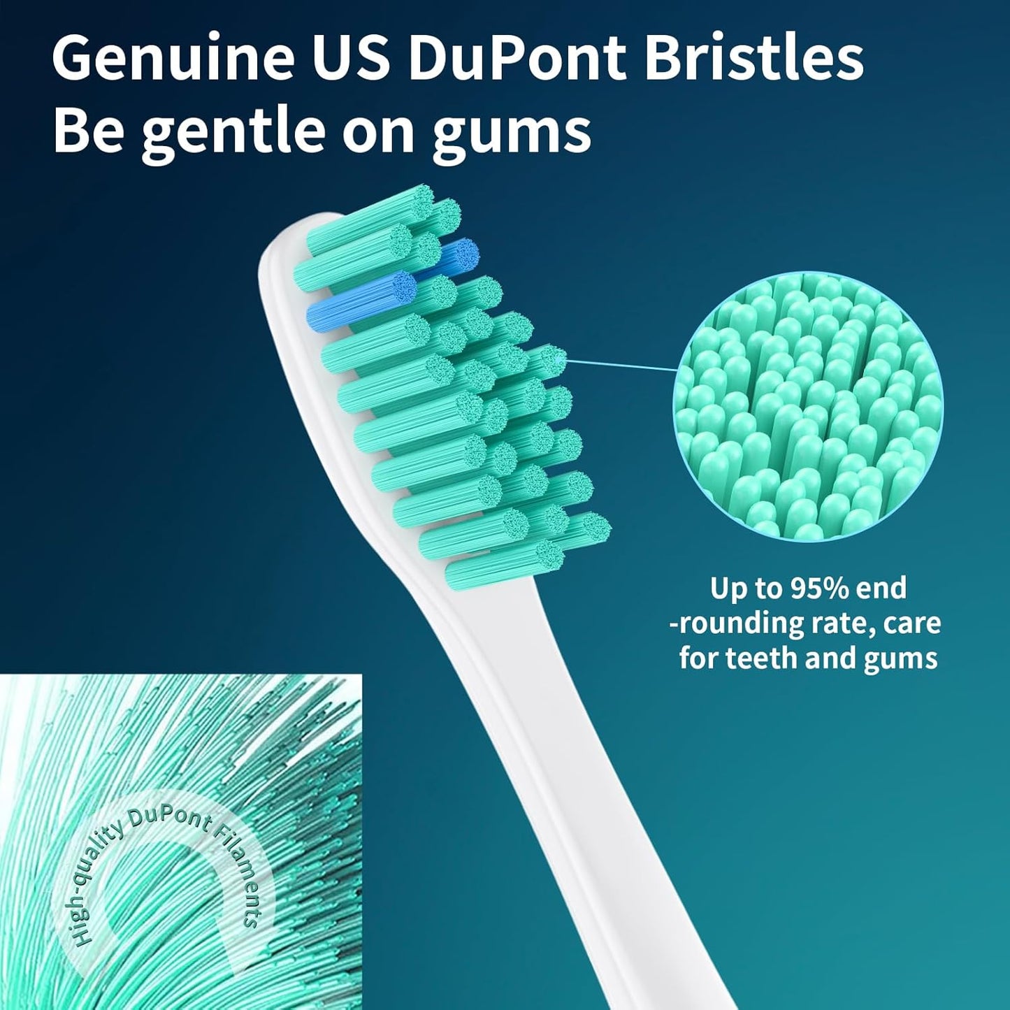 Replacement Heads for Philips Sonicare, Toothbrush Replacement Head Compatible with Phillips Sonicare E-Series Screw-on Handles for Essence, Advance, Elite, CleanCare, Extreme, 6 Pack