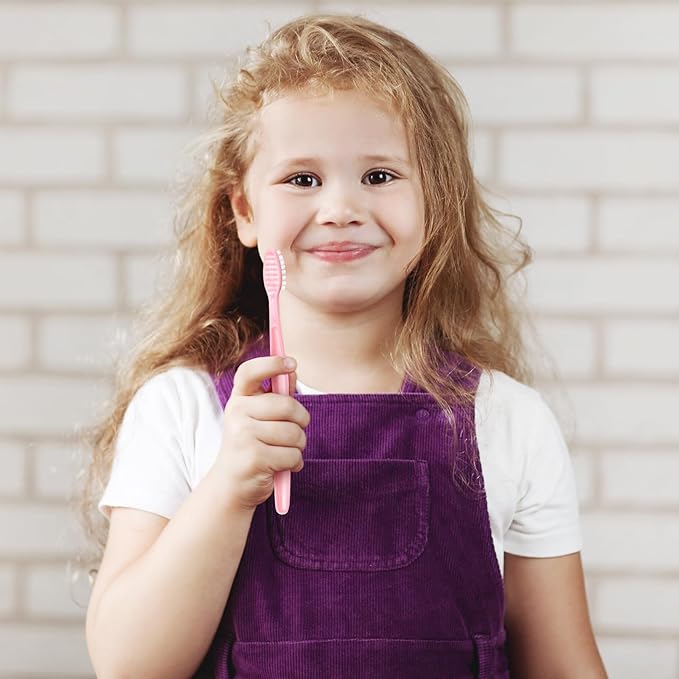 Tessco 1000 Pcs Disposable Toothbrushes Bulk Individually Wrapped Manual Soft Bristle Travel Toothbrushes Single Use Toothbrush for Homeless Hotel Toiletries Camping Office(Pink)