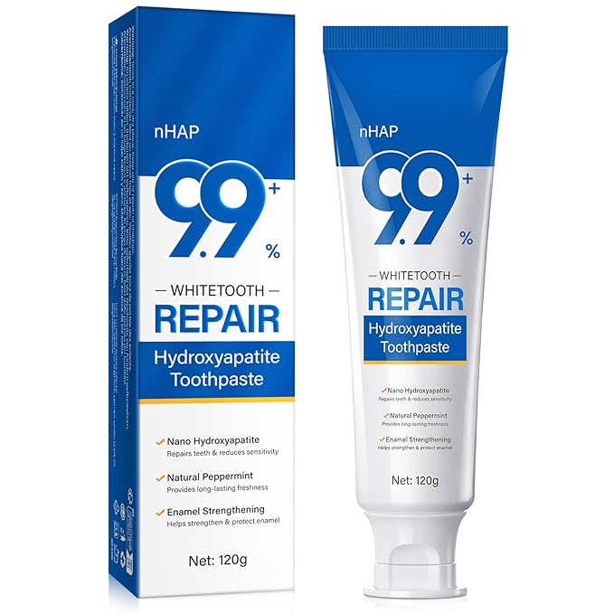 9.9% Hydroxyapatite Toothpaste, Nano Hydroxyapatite Toothpaste Protects Enamel and Strengthens Teeth, Cleans and Cares for Oral Health, Promotes Freshens Breath