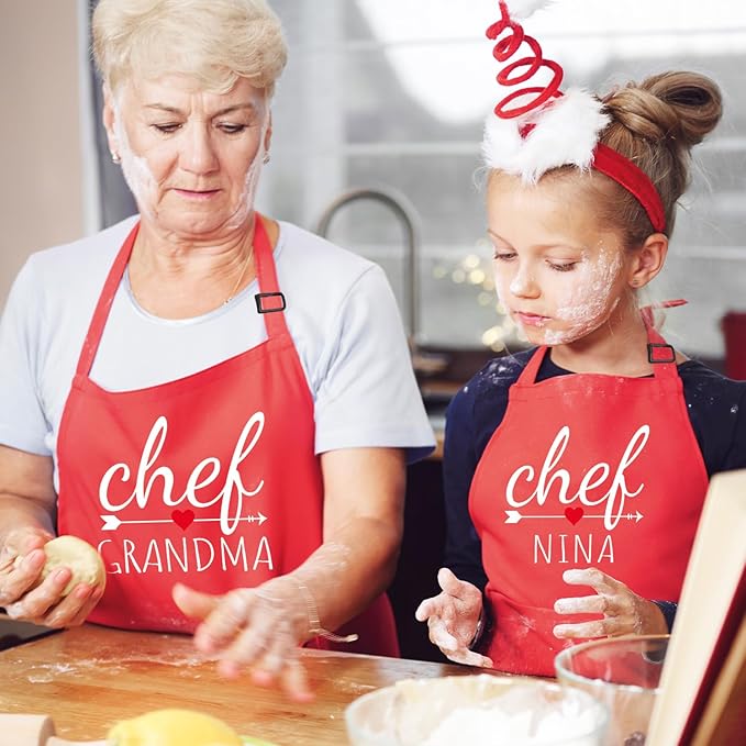 Personalized Kids Apron For Cooking, Toddler Apron for Girls and Boys, Chef Aprons For Women, Christmas Gift For Kids, Christmas Gifts for Mom