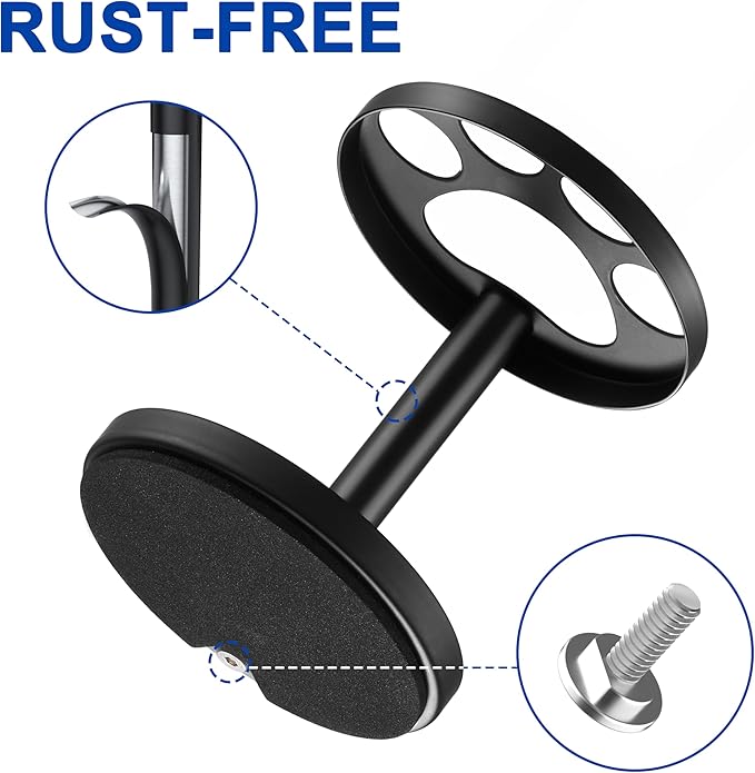 Metal Toothbrush Holder Stand for Bathroom: Stainless Steel Ventilated Organizer with Slots for Electric Toothbrushes, Toothpaste, Razors & Small Comb, Unique Footprint Base Design, Black