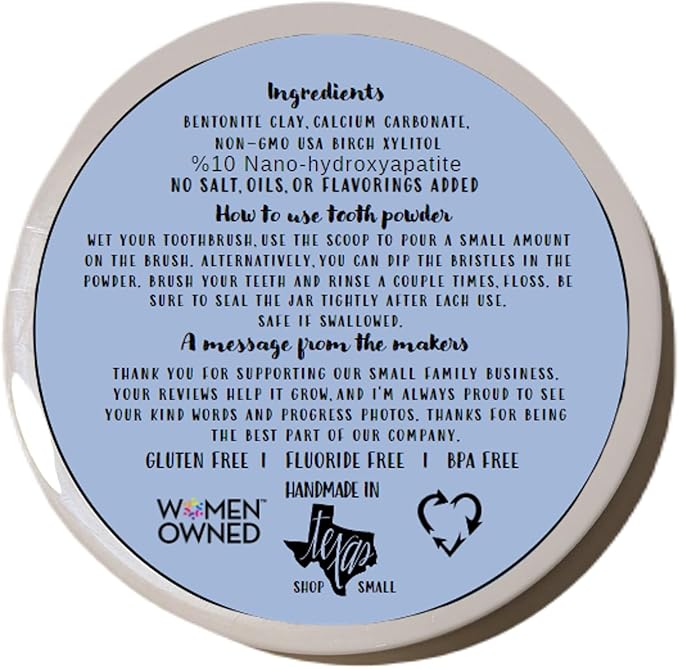 Unflavored Simply Sooney Fluoride Free Vegan Remineralizing Tooth Powder I for Naturally Stronger Teeth (Nano-hydroxyapatite)