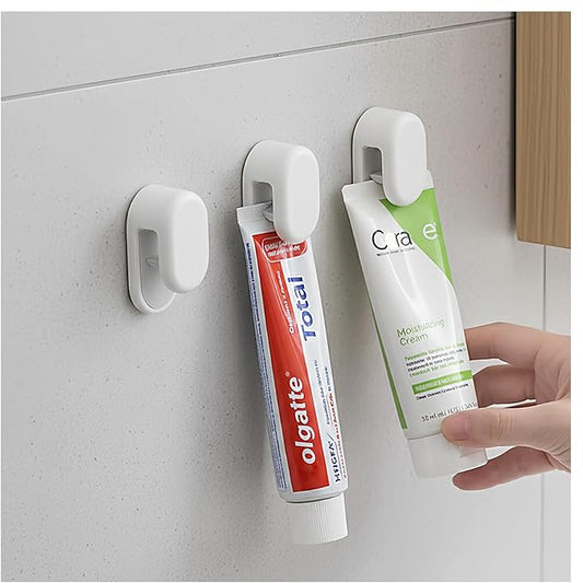 3 Pack Toothpaste Holders by JM.JEEMI, Toothpaste Tube Clips, Cosmetics in Tubes Organizer Gripper for Bathrooms - Wall Mounted, White, Small, Round