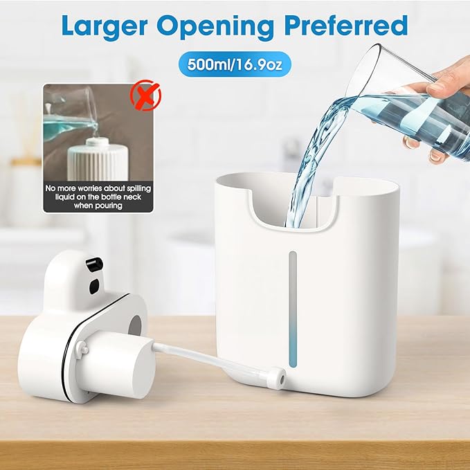 Automatic Soap Dispenser,Touchless Foaming Soap Dispenser,16.9oz/500ml Rechargeable Wall Mounted Smart Dispenser for Bathroom Kitchen,Easy for Toddlers(White)