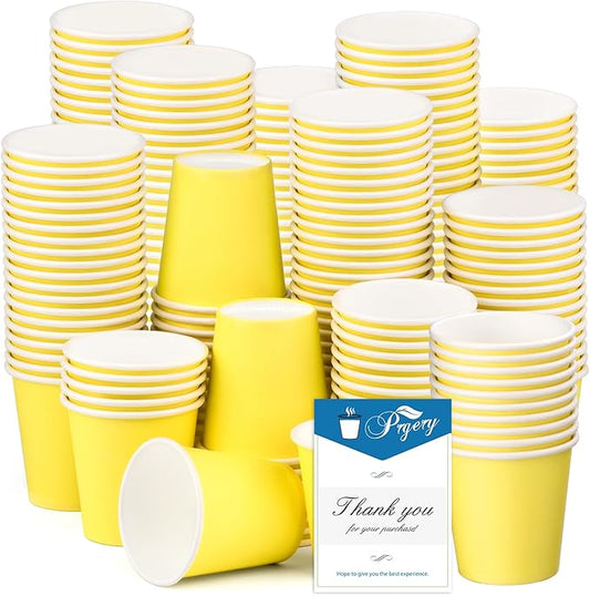 300 Pack 3oz Yellow Paper Cups,Mouthwash Cups, Disposable Bathroom Cups,Small Paper Cups 3oz Ideal for Bathroom,Supermarket,Birthday Party,Picnic and BBQ