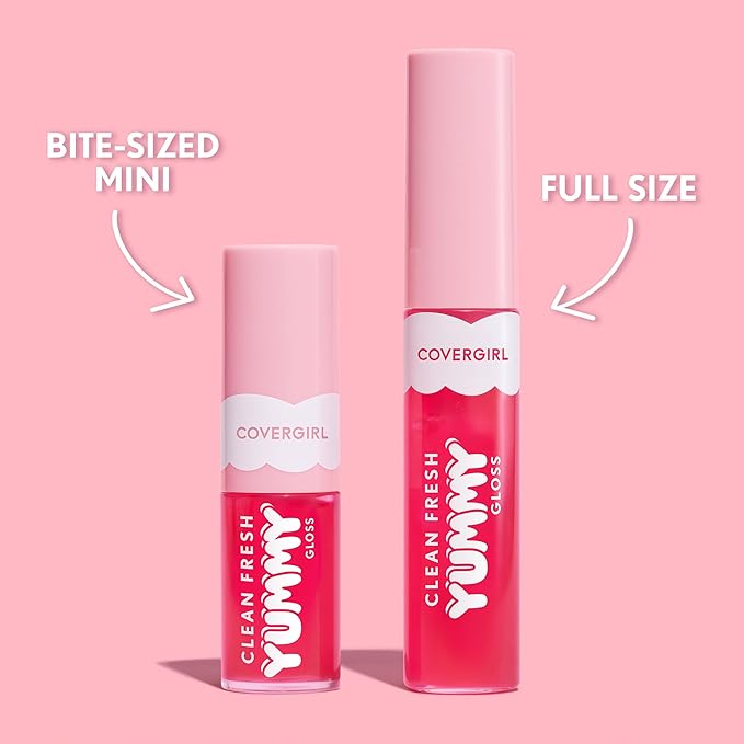 COVERGIRL Clean Fresh Yummy Gloss Bite-Sized Minis Kit - Let’s Get Fizzical & But First a Cosmo - 0.16 fl oz each