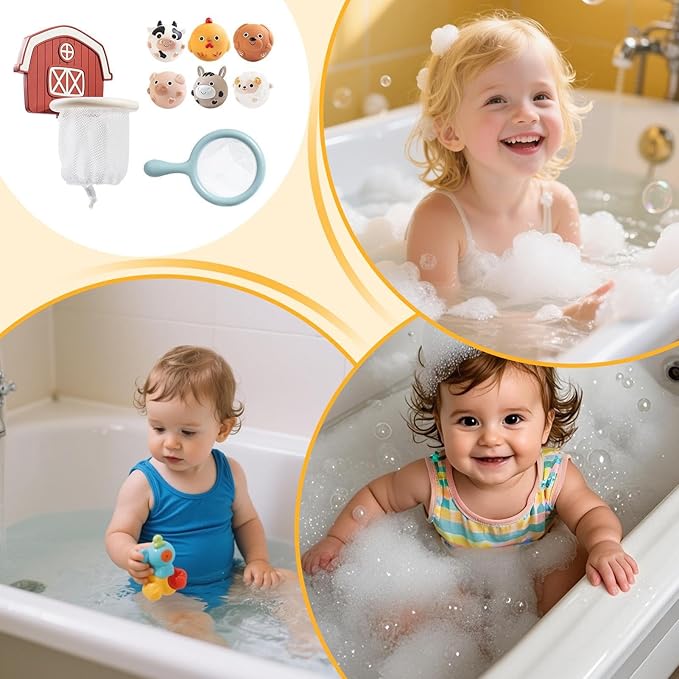 Kids Bath Toys, Interactive Water Game, Bathtub Basketball Hoop Suction Cups for Kids Boys Girls, Fun Pool Beach Bathroom Toy, Water Play Set for Bath Time Entertainment and Learning
