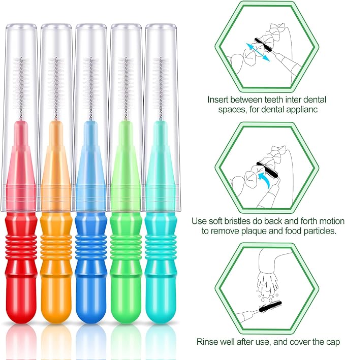 Patelai 350 Pieces Interdental Brush Tooth Floss Tooth Cleaning Tool Toothpick Dental Flossing Head Oral Flosser Soft Picks Refill Dental Flosser Toothpick Cleaners(Mixed Color)