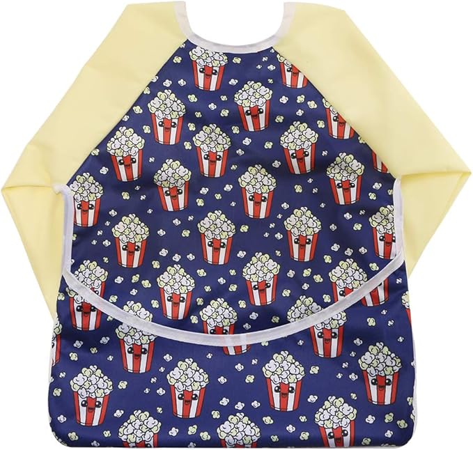 Infant Toddler Baby Waterproof Sleeved Bib, Bib with Sleeves&Pocket, 6-24 Months