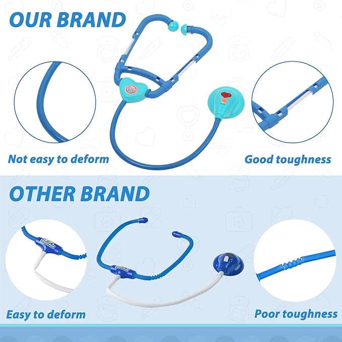 Liberry Doctor Kit for Toddlers Ages 2 3 4 5, Pretend Kids Doctor Playset with Cart, Costume and Stethoscope, Role Play Medical Toys Christmas Birthday Gift for Girls Boys (Green)