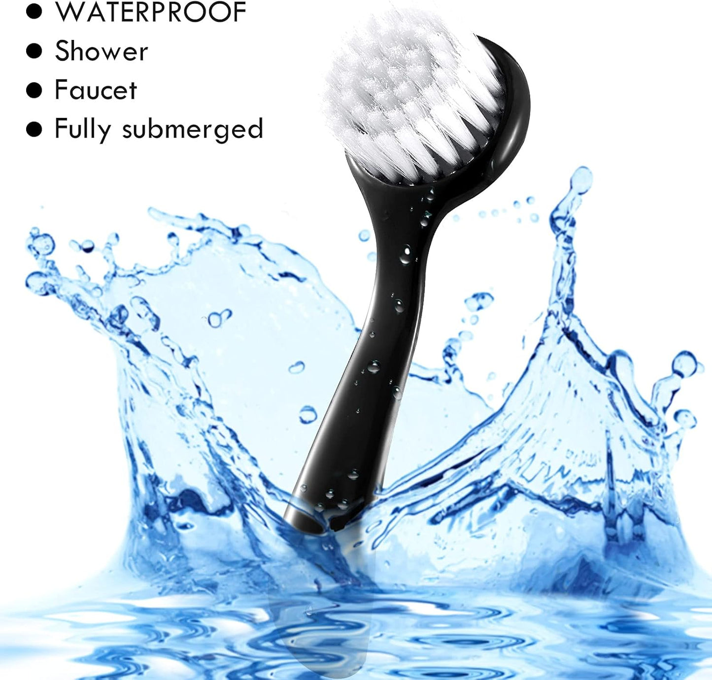 3 Pieces Facial Cleansing Brush Acrylic Handle Face Scrubbers Soft Bristle Exfoliator Cleaner Brush Scrub Exfoliating Facial Scrubber for Face Care Makeup Skincare Removal(Black)