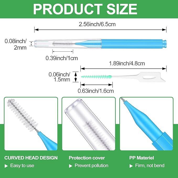 Zopeal 250 Pcs Interdental Brush for Braces Disposable Braces Flossers Dental Picks Floss Toothpick Dental Teeth Flossing Head Oral Hygiene Flosser Toothpick Soft Cleaning Tool (Cute Color)