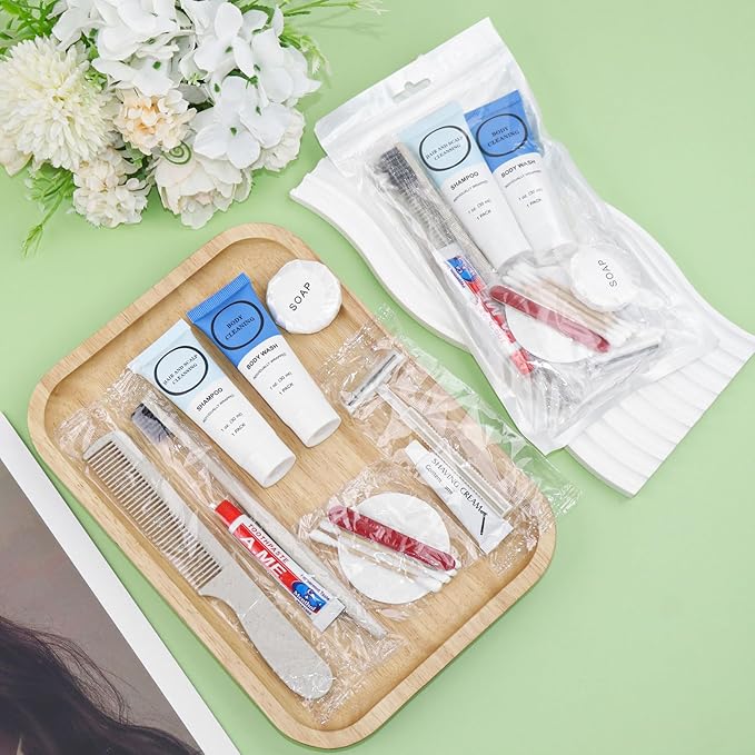 Toiletry Kits Homeless Personal Hygiene Care Package Kits Supplies In Bulk, Disposable Travel Size Essential Women Men Toiletries Set for Hotel, Charity, Camping, Travel (5 Pack)