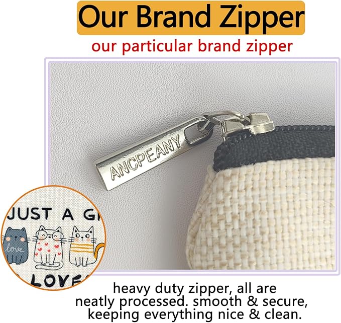 ancpeany Cat Gifts for Women Makeup Bag, Cat Lover Gifts for Cats Lovers, Cats Themed Lady Gift, Cats Mom Accessories Stuff for Teens Girls Daughter Birthday Decorations, Cosmetic Bag Zipper Pouch