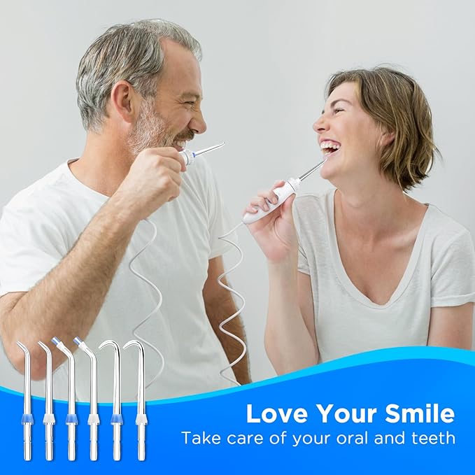 Replacement Tips for Waterpik, Water Flosser Replacement Heads Parts for Waterpik Oral Irrigator(2 Classic Jet Tips + 2 Plaque Chaser Tips + 2 Implant Denture Tips + Storage Case Combo)