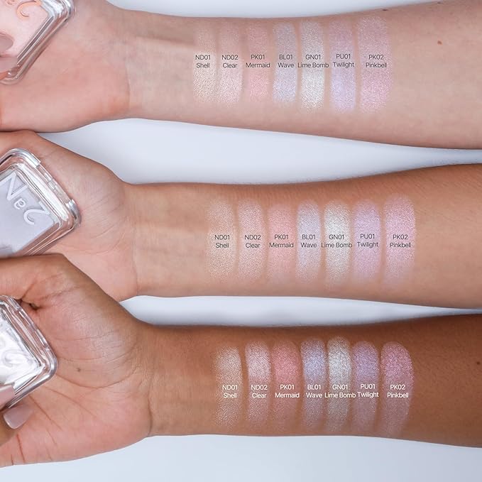 2aN Pure Glash Highlighter WH01 Frosty – Glass-Like Sheen Powder Highlighter for a Natural, Radiant Glow | Buildable, Long-Lasting, Lightweight Formula