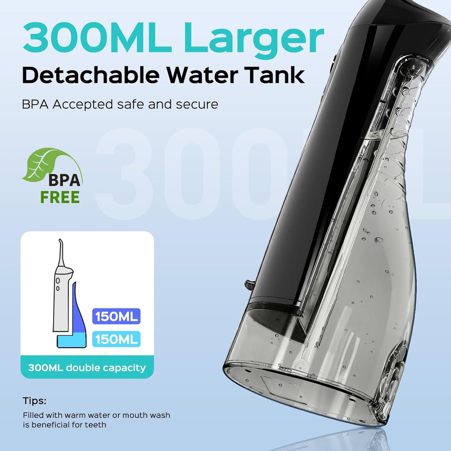 COSLUS Portable Water Flosser with Electric Toothbrush Combo: 2-in-1 Oral Clean Kit for Teeth, Braces, Gums Care - Brushing & Flossing for Adults, Family, Travel Use, BPA-Free, Black, C20 & C41