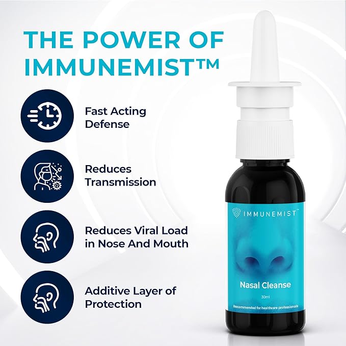 ImmuneMist™ Nasal and Oral Cleanse Bundle - Iodine Throat Spray and Nasal Iodine Spray - Up to 500 Doses - Made in The USA