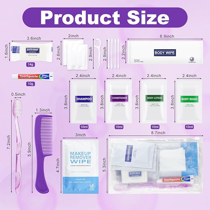 20 Kits Travel Toiletry Kit Bulk, Personal Hygiene Kit, Disposable Hygiene Kit Homeless Care Supplies Charity Kit For Home, Hotel, Camping, Travel