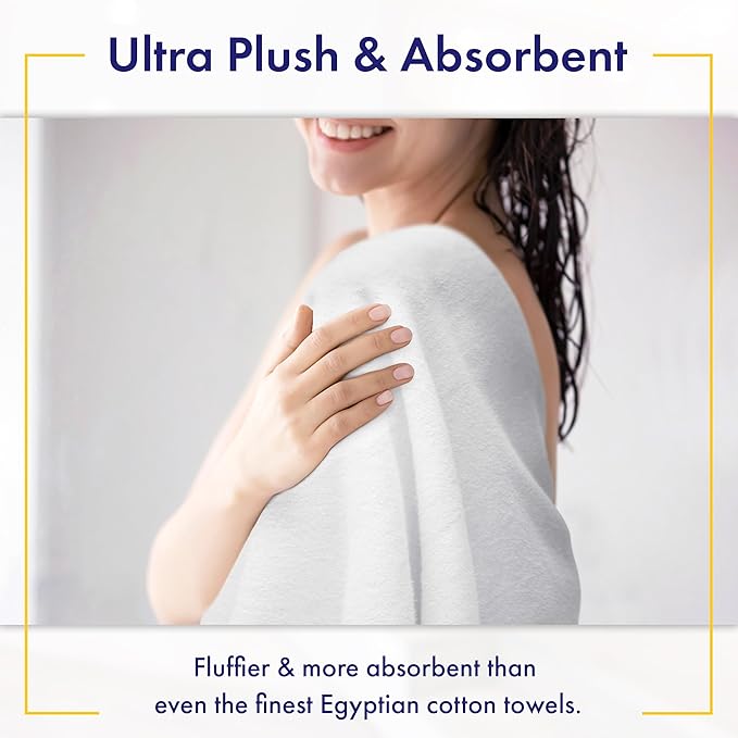 100% Organic Zero-Twist Cotton Towels - GOTS Certified Luxury Bath Towels - Ultra Soft & Plush 700GSM Long-Staple Cotton - 6 Piece Towel Set (White)