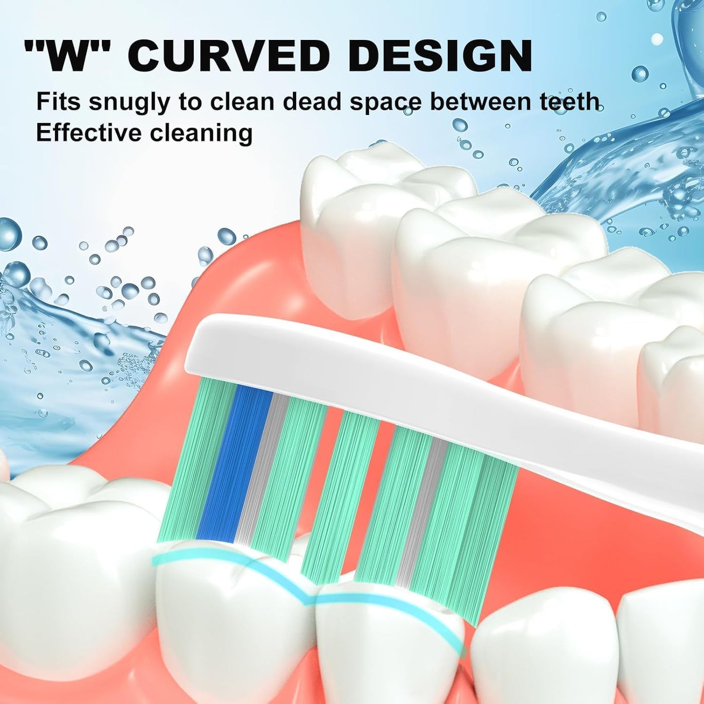 Replacement Heads Compatible with Philips Sonicare Toothbrush C1 C2 C3 A3 W3 G2 G3 4100 5100 6100 1100 2100 3100, Toothbrush Heads Brush Head, 12 Black