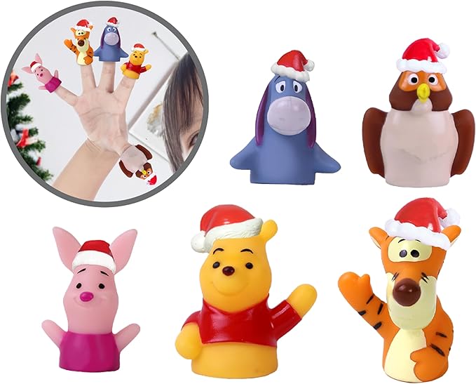 Disney Holiday Winnie The Pooh Bath Toys - 11 pc Bath Value Set, Bath Toys, Finger Puppets, Rinse Cups, Foam Pump, Bath squirters