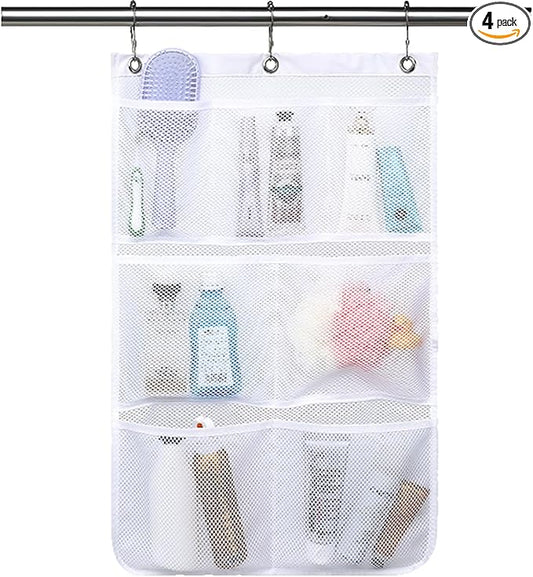 Mesh Shower Caddy Hanging, Quick-Drying Shower Organizer with 7 Pockets, Portable Bathroom Organizers and Storage for Shampoo, Soap, Loofah, Travel, and Cruise Essentials