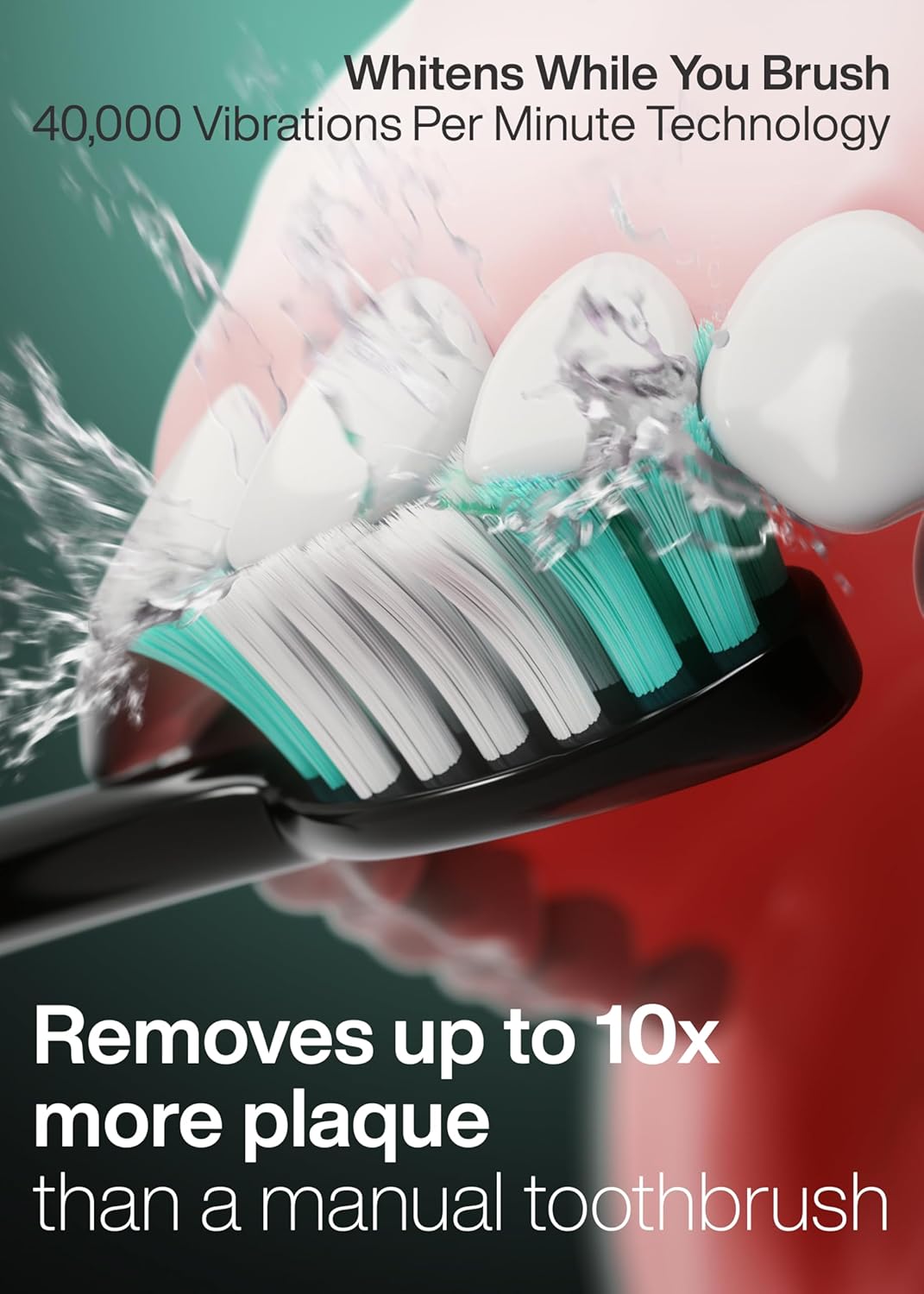 Aquasonic Black Series Ultra Whitening Toothbrush – ADA Accepted Electric Toothbrush- 8 Brush Heads & Travel Case – 40,000 VPM Electric Motor & Wireless Charging - 4 Modes w Smart Timer