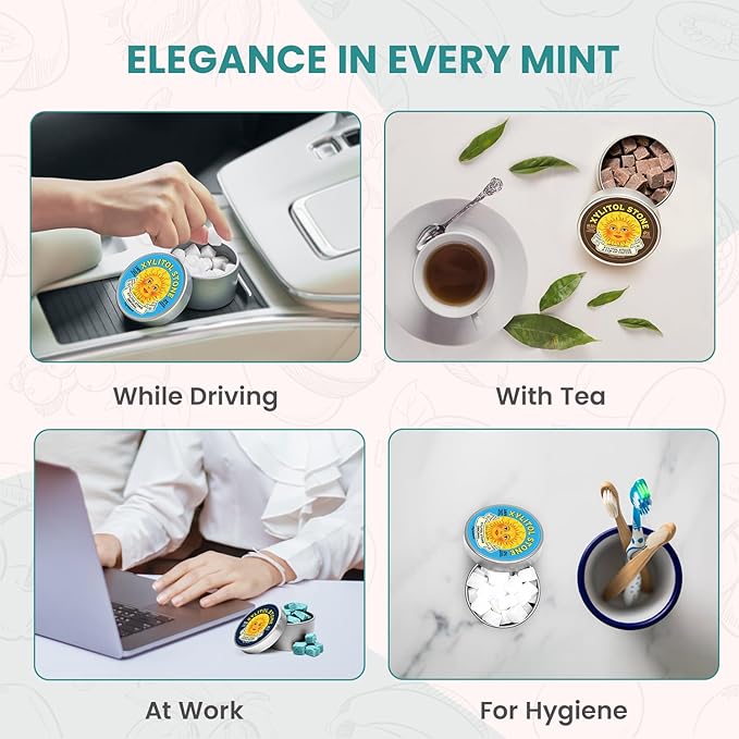 Xylitol Stone Sugar Free Candy - Vegan & Keto Friendly Unique Hard Candy - 100% Natural Flavor Candies - Gluten Free & Non-GMO Breath Freshener Mints - Pack of 3 (Original, Coffee, Wakeful Delight)