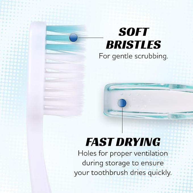 Lingito Mini Toothbrush with Cover, Folding Travel Size, Adults Kit (7 Pack Soft)