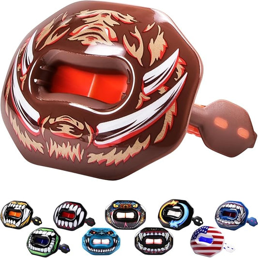 Oral Mart Flag Football Mouth Guard with 3D LipFit Design for Kids - Youth Tackle Football Mouthguard (No Boil) Cool Instant Fit Lip Guard Mouthpiece for Braces (Detachable Helmet Strap Included)