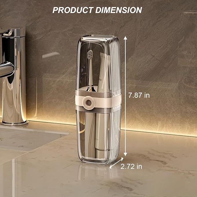 Toothbrush Travel Case Portable Clear Toothbrush Holders with Cover Leakproof Toothbrush & Toothpaste Holder for Traveling School Camping Business Trip Bathroom