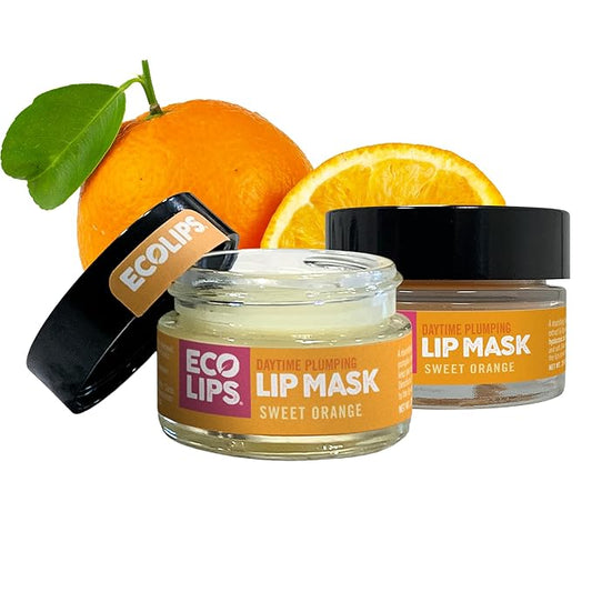 Eco Lips Plumping Daytime Lip Mask with Hyaluronic Acid and Upcycled Cloudberry Oil, 2-pack by Eco Lips 100% Natural. Made in USA