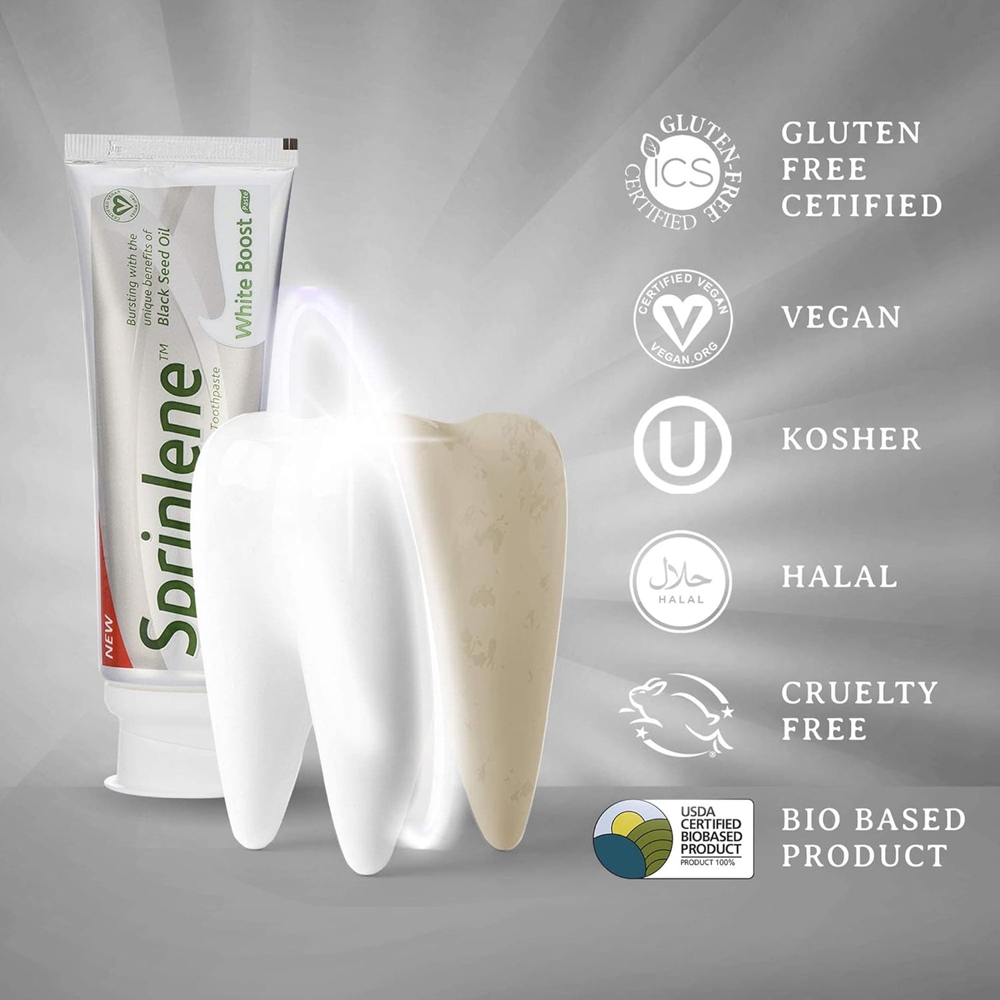 SprinJene Original White Boost | Whitening Toothpaste with Fluoride for Cavity Protection | 4 Pack