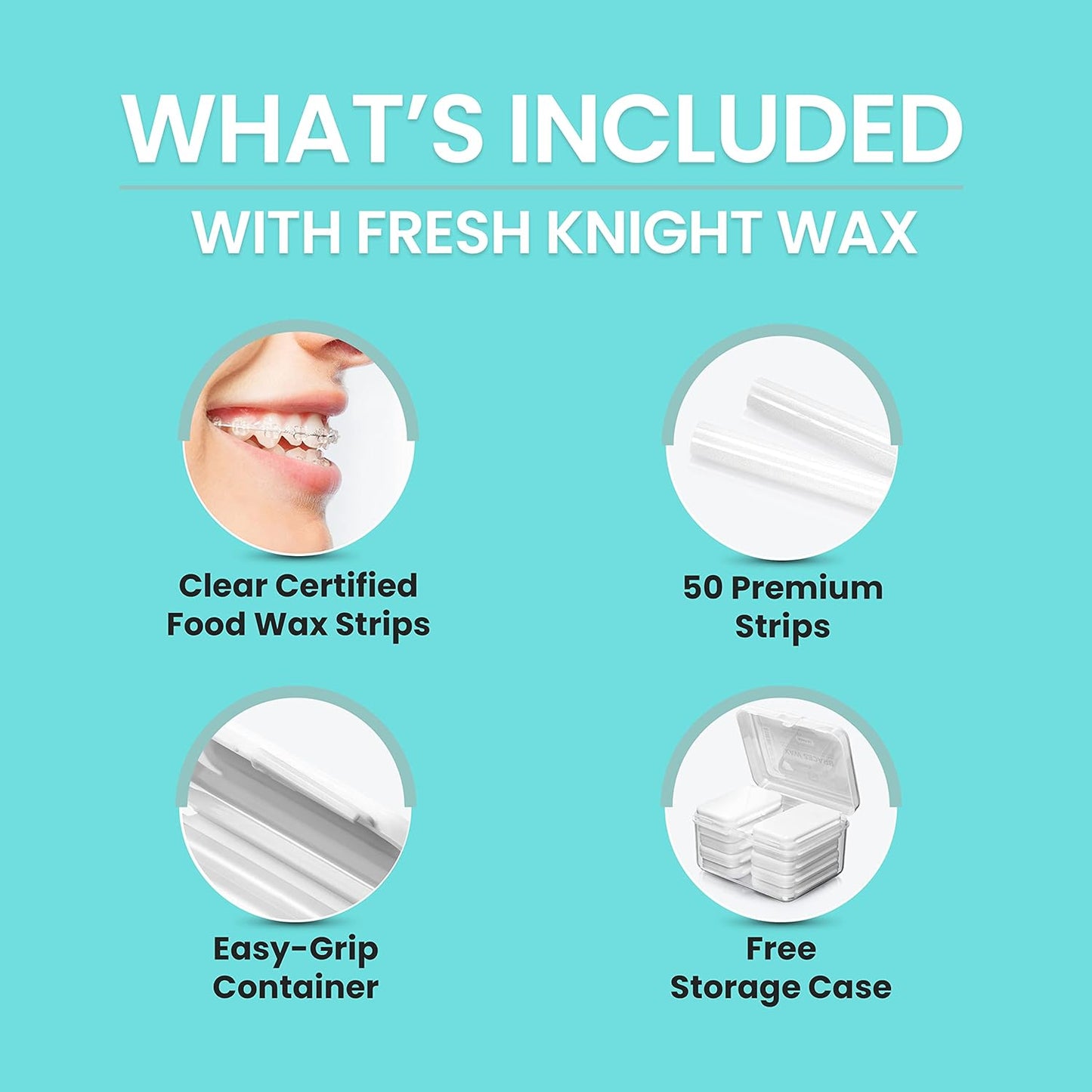 Fresh Knight Braces Wax. Dental Wax for Braces & Aligners - Premium Orthodontic Strips Food Grade (Multicolor)