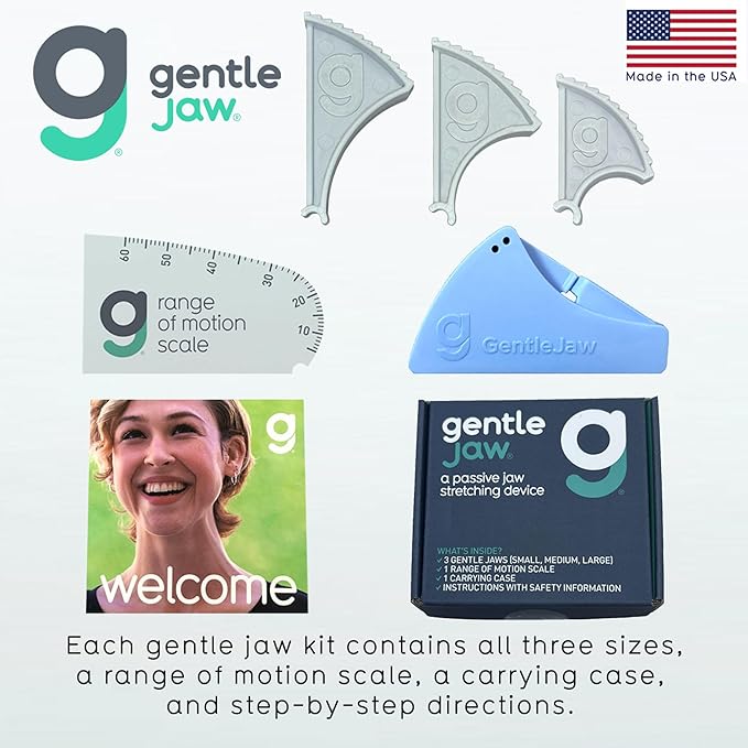 Pain Relief Device for Bruxism TMJ Headache Migraine Caused by Tight Jaw Muscles. Use it to Passively Stretch and Relax Your Jaw Muscles. We Call it Yoga for The Jaw