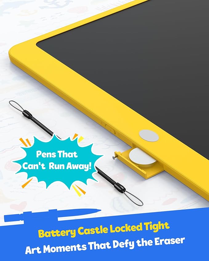 TEKFUN LCD Writing Tablet for Adults, Large Doodle Board, 16 Inch Colorful Drawing Tablet Writing Pad, Toddler Toys for 3 4 5 6 7 8 9 Year Old Girls Boys Teen, Birthday Gifts for Kids (Yellow)