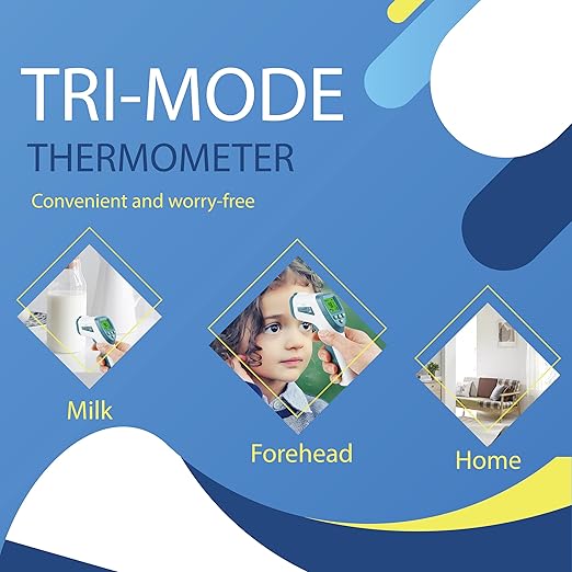 Elate Forehead Thermometer | Baby Thermometer for Adults, Kids, Infants | No-Touch Digital Infrared with Fever Alarm | Home Medical Grade for Nurse Accessories | Newborn Essentials