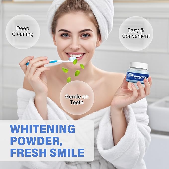 Teeth Whitening Powder, No Sensitivity-Enamel-Safe Toothpaste Whitening Powder for Coffee, Tea, Food