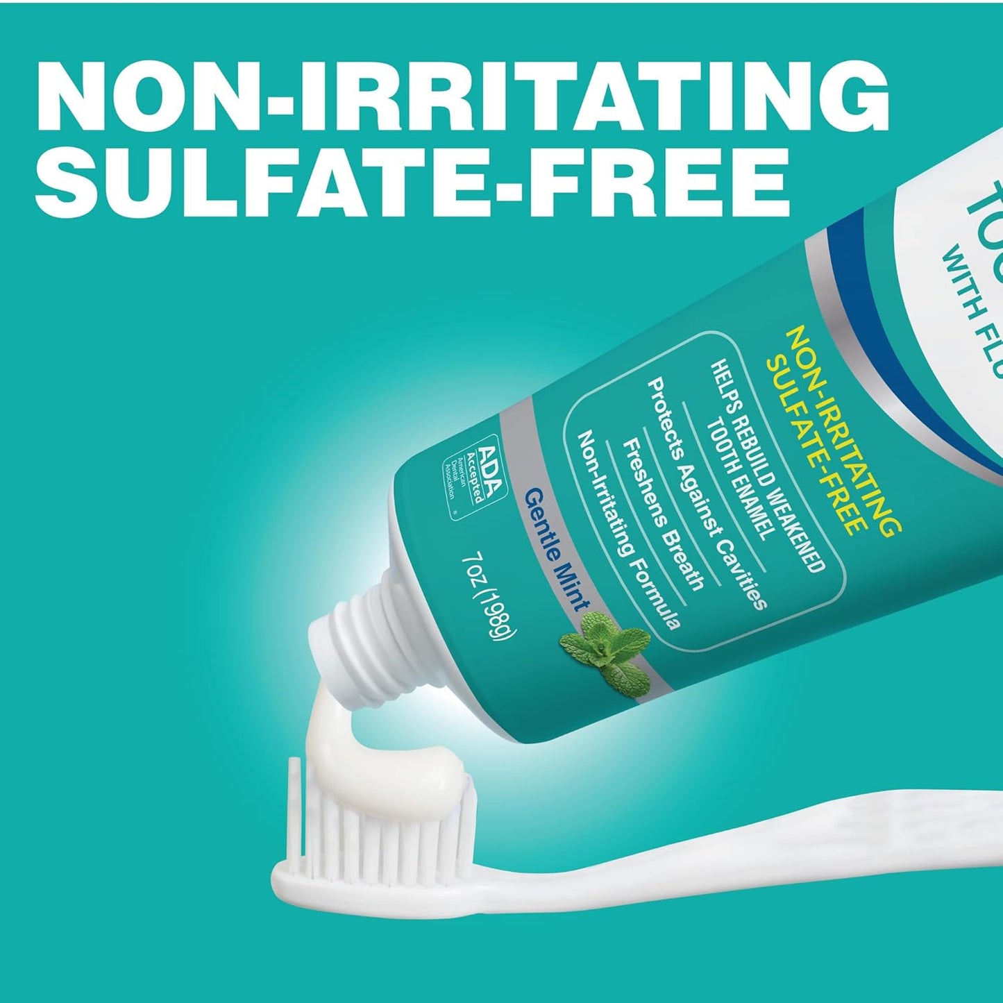 CloSYS Fluoride Toothpaste, 7 Ounce, Gentle Mint, Whitening, Enamel Protection, Sulfate Free