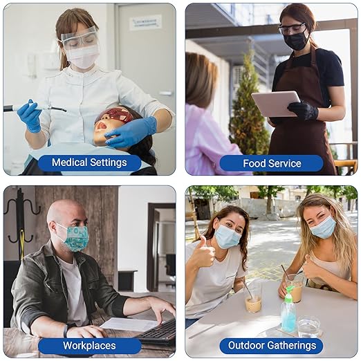 JMU 1000 Pcs Multicolor Disposable Face Masks for Adults, 4-Ply ASTM Level 3 Medical Face Masks