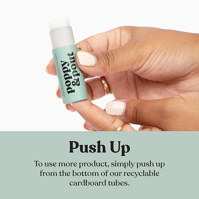 Jumbo Lip Balm Gift Set (3-Pack, Top Flavors) | Poppy & Pout All Natural Lip Balms & Moisturizers | Hydrates with Beeswax, Vitamin E, Organic Coconut Oil | Cruelty-Free | Recyclable Cardboard Tube