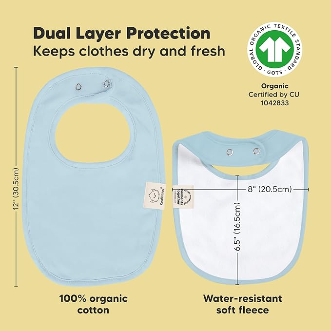 8-Pack Organic Baby Bibs for Boys, Girls - Soft Cotton Drooling and Teething Bibs for Baby Girl & Boy, Extra Absorbent, Easy To Clean & Put On for Toddler, Newborn, Infant 0-24 Months (Dawn)